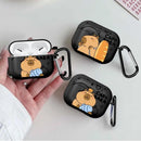 Cartoon capybara AirPods case – durable silicone protection